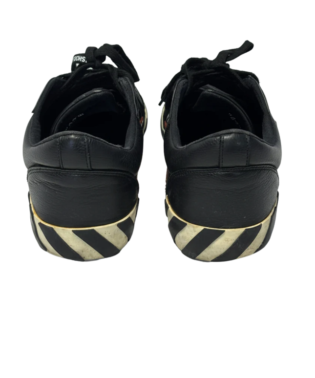 Off-White Black Low Vulcanized Leather Sneakers W/Box
