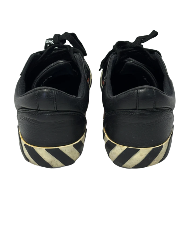 Off-White Black Low Vulcanized Leather Sneakers W/Box