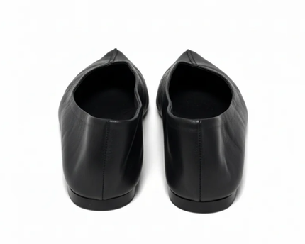 ZARA Black Pointed Toe Leather Flats