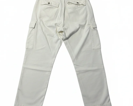 Bershka White High-Waist Cargo Utility Pants