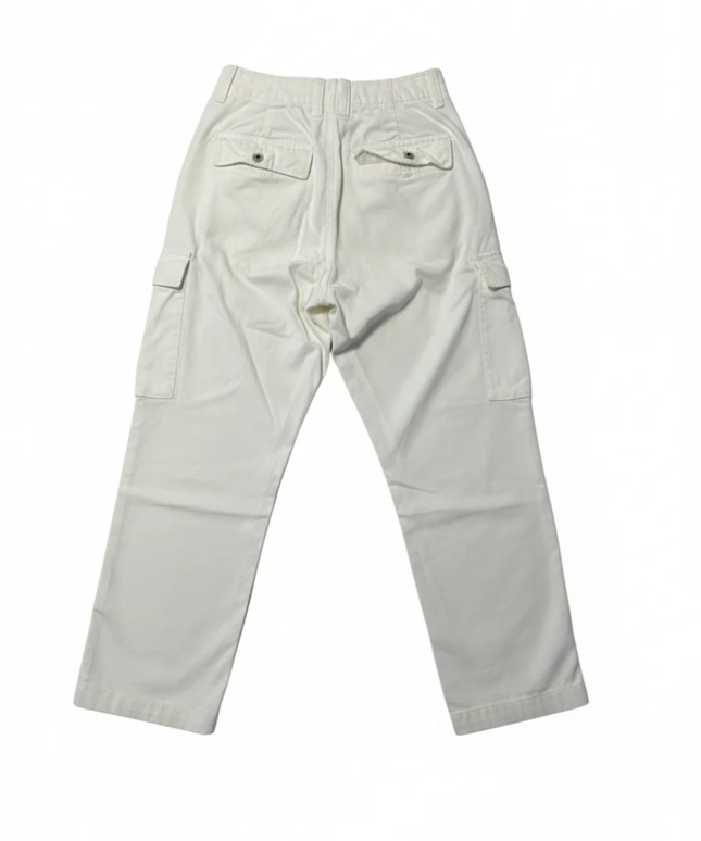 Bershka White High-Waist Cargo Utility Pants