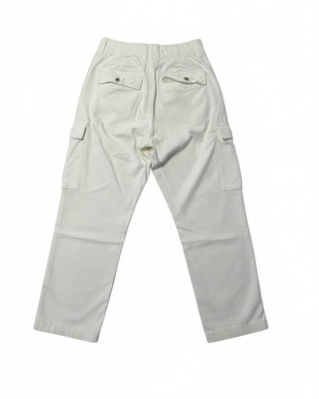 Bershka White High-Waist Cargo Utility Pants