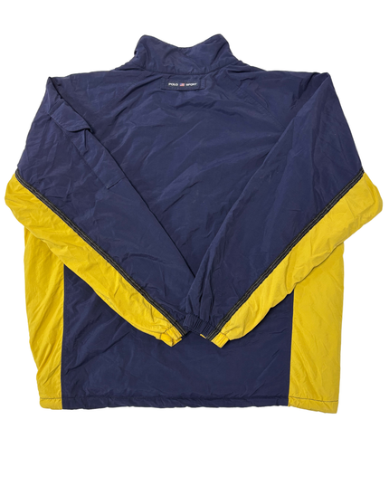Ralph Lauren Sport Navy Blue & Yellow Colorblock Windbreaker Jacket