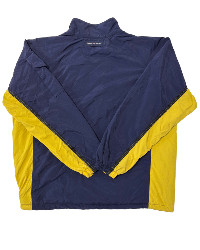 Ralph Lauren Sport Navy Blue & Yellow Colorblock Windbreaker Jacket