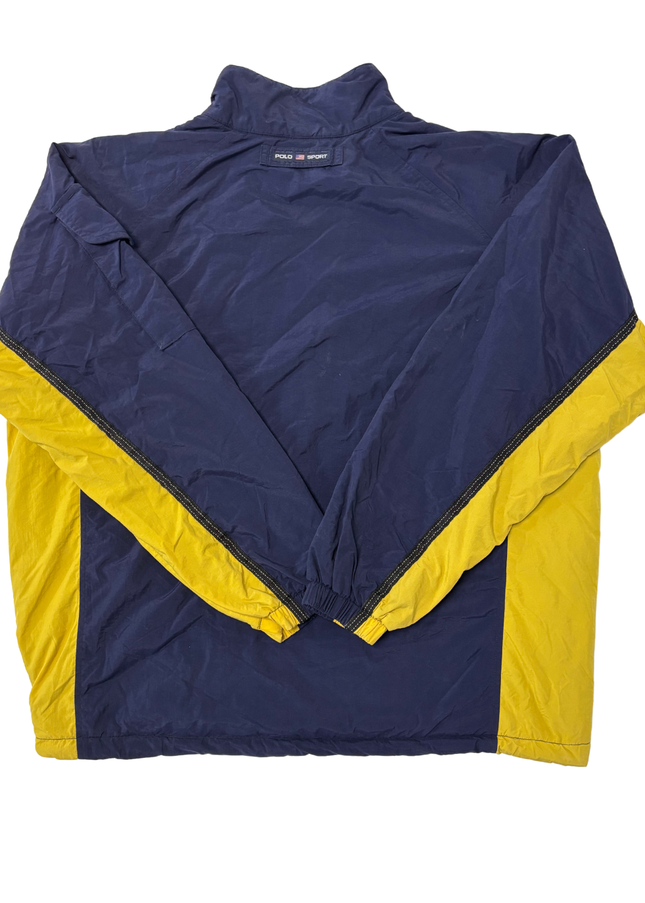 Ralph Lauren Sport Navy Blue & Yellow Colorblock Windbreaker Jacket