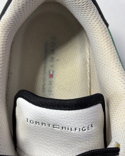 Tommy Hilfiger Green and White Men's Court Sneakers | EU 43