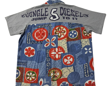 Diesel Multicolor Graphic Zip-Up Short Sleeve Shirt