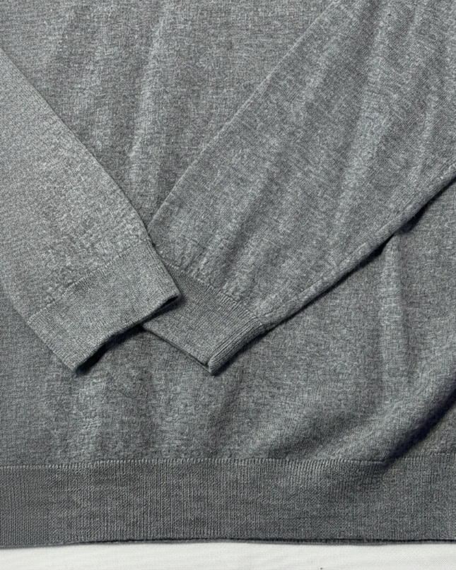 BOSS Grey Virgin Wool Crew Neck Sweater