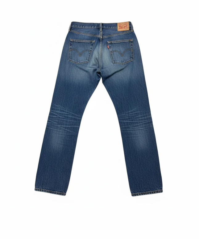 Levi's Blue 501 Button Fly Straight Leg Jeans