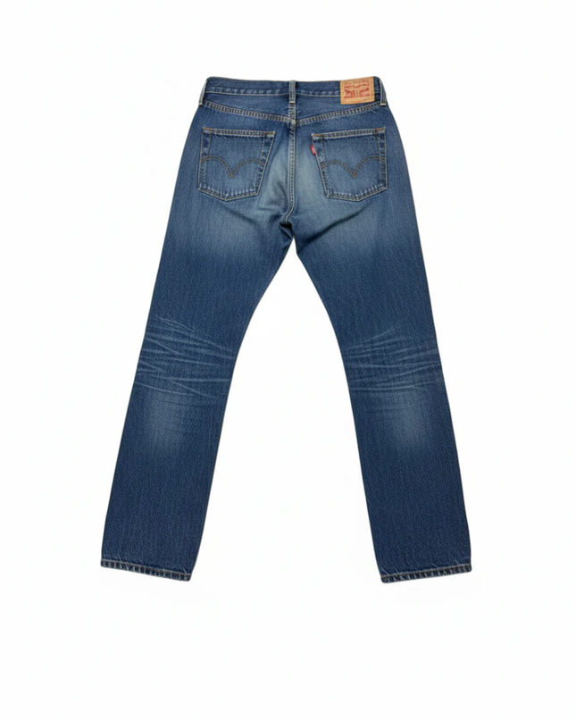 Levi's Blue 501 Button Fly Straight Leg Jeans