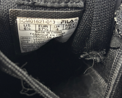Fila Black Women's Leather Platform Sneakers
