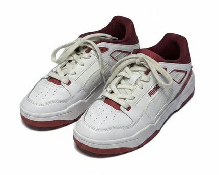 Puma White/Maroon Slipstream Retro Sneakers