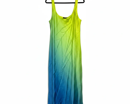 Lauren Ralph Lauren Green/Blue Ombre Satin Dress W/Tags