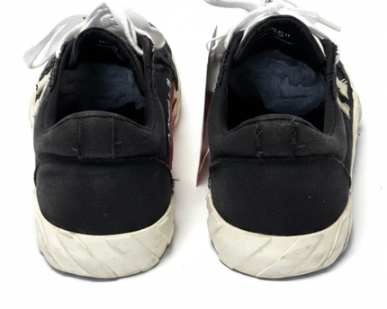 Off-White Black Low Vulcanized Canvas Sneakers W/Tag & W/Box