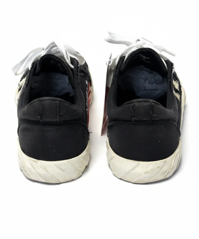Off-White Black Low Vulcanized Canvas Sneakers W/Tag & W/Box