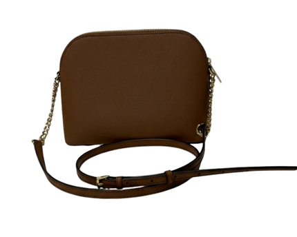 MICHAEL KORS Brown Saffiano Leather Dome Crossbody Bag