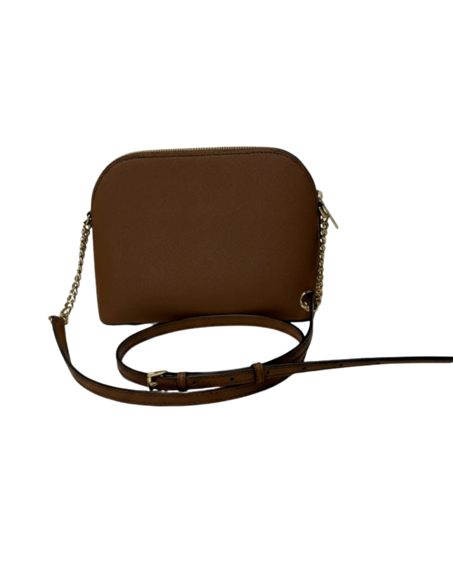 MICHAEL KORS Brown Saffiano Leather Dome Crossbody Bag