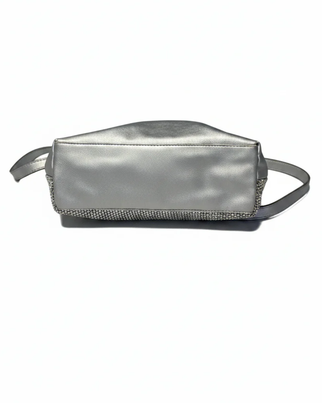 Vince Camuto Silver Rhinestone Embellished Evening Bag
