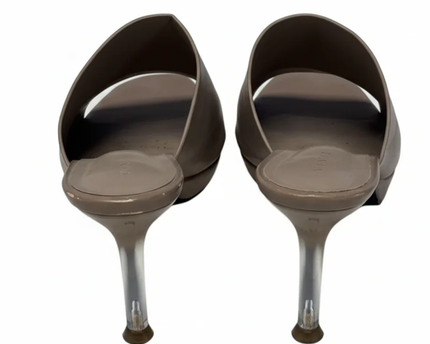 Vincci Tan Clear Heel Mules