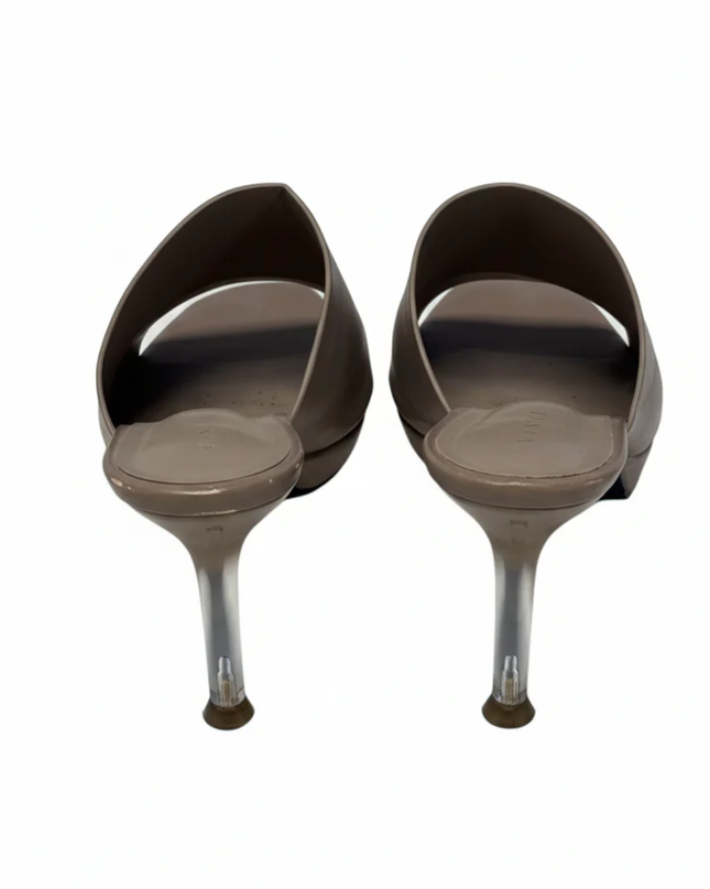 Vincci Tan Clear Heel Mules
