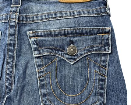 True Religion Blue Ricky Relaxed Straight Leg Jeans