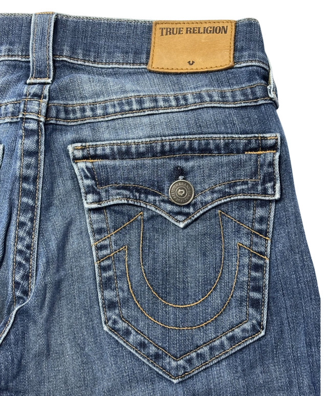 True Religion Blue Ricky Relaxed Straight Leg Jeans