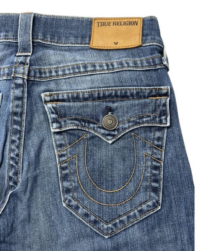True Religion Blue Ricky Relaxed Straight Leg Jeans