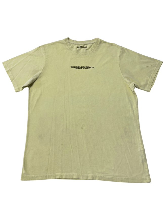 Pull&Bear Trestles Beach Sand Beige Graphic T-Shirt