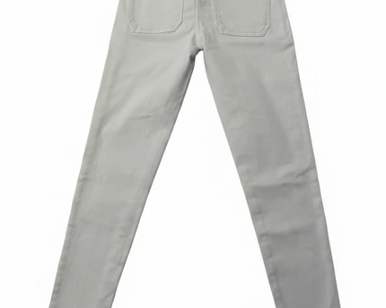 American Eagle White High-Waisted Button Fly Jegging Crop Jeans