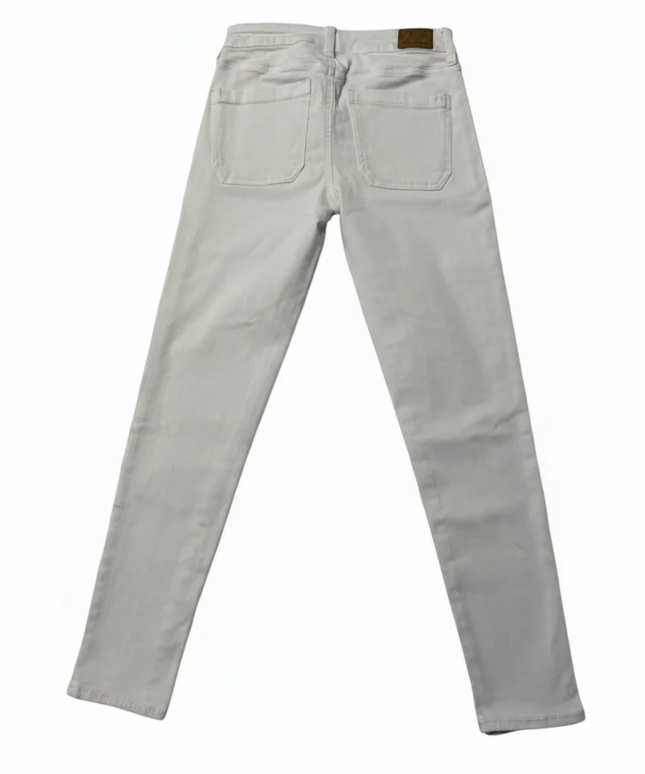American Eagle White High-Waisted Button Fly Jegging Crop Jeans
