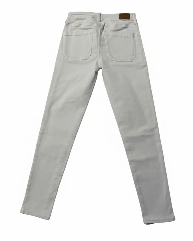 American Eagle White High-Waisted Button Fly Jegging Crop Jeans