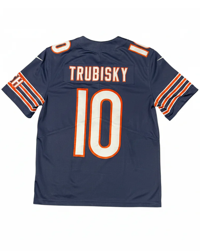 Nike Navy Blue Chicago Bears Mitchell Trubisky 100th Anniversary Jersey