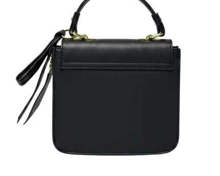 Betsey Johnson Black Saffiano Bow Top Handle Bag
