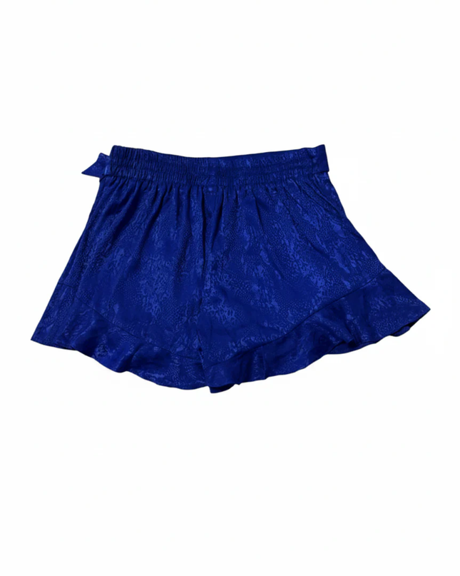 River Island Blue Textured Ruffle Tie-Waist Skort