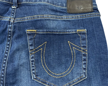 True Religion Blue Halle Mid Rise Super Skinny Jeans