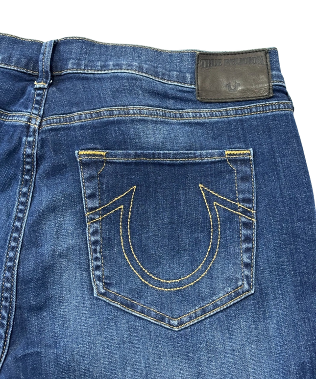 True Religion Blue Halle Mid Rise Super Skinny Jeans