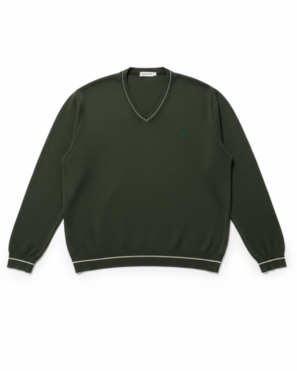 Burberry V-Neck Merino Wool Blend Knit Sweater