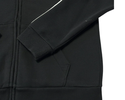 Adidas Black 3-Stripes Full Zip Fleece Hoodie