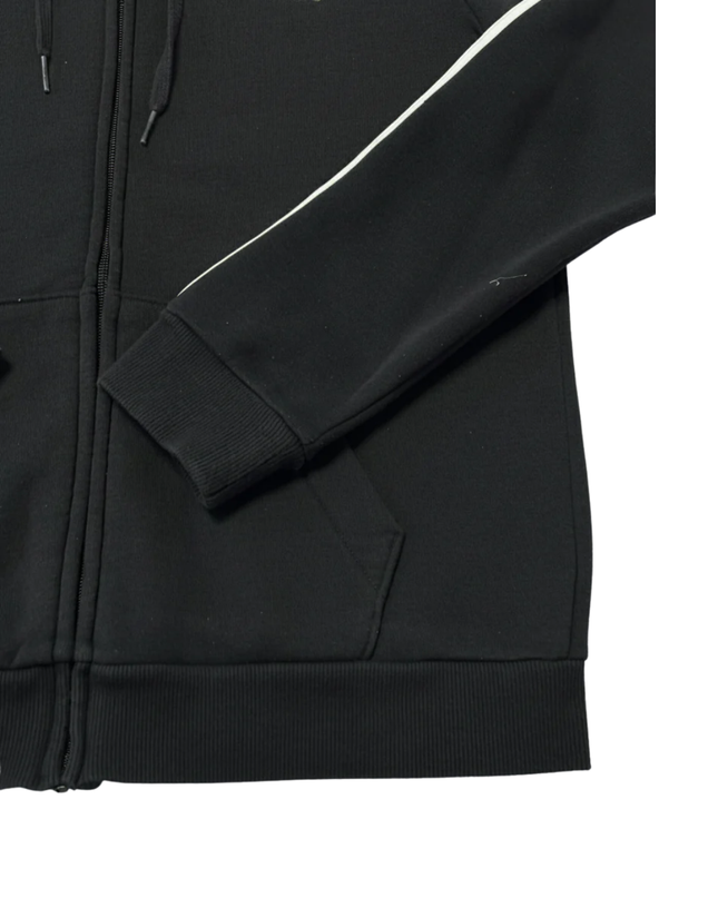 Adidas Black 3-Stripes Full Zip Fleece Hoodie