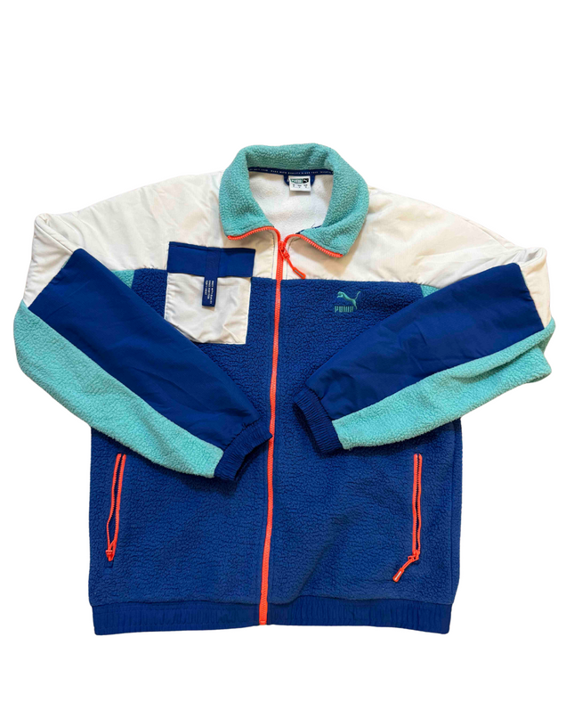 Puma Trail Against The Odds Colorblock Sherpa Fleece Jacket - L