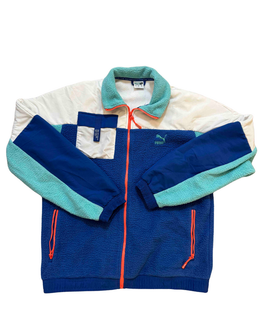 Puma Trail Against The Odds Colorblock Sherpa Fleece Jacket - L