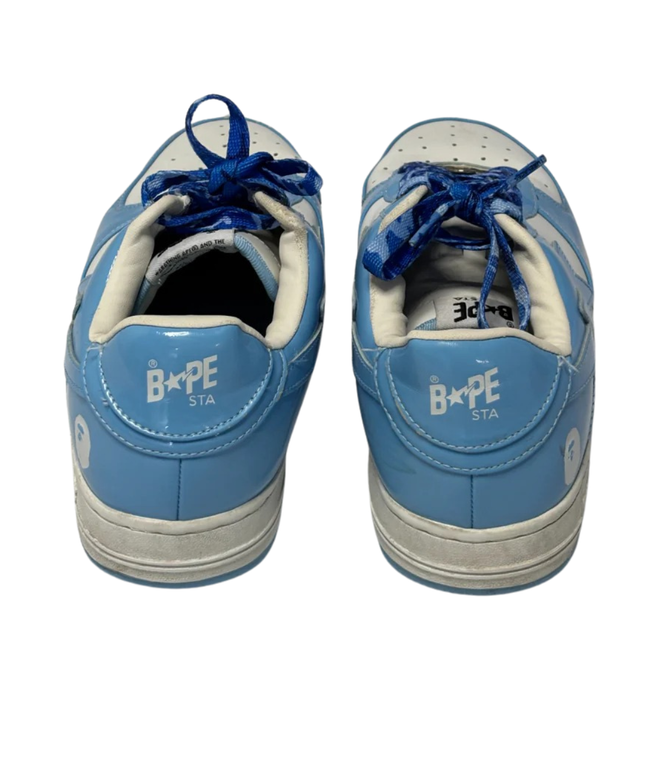 BAPE Blue Patent Leather Bape Sta Low-Top Sneakers