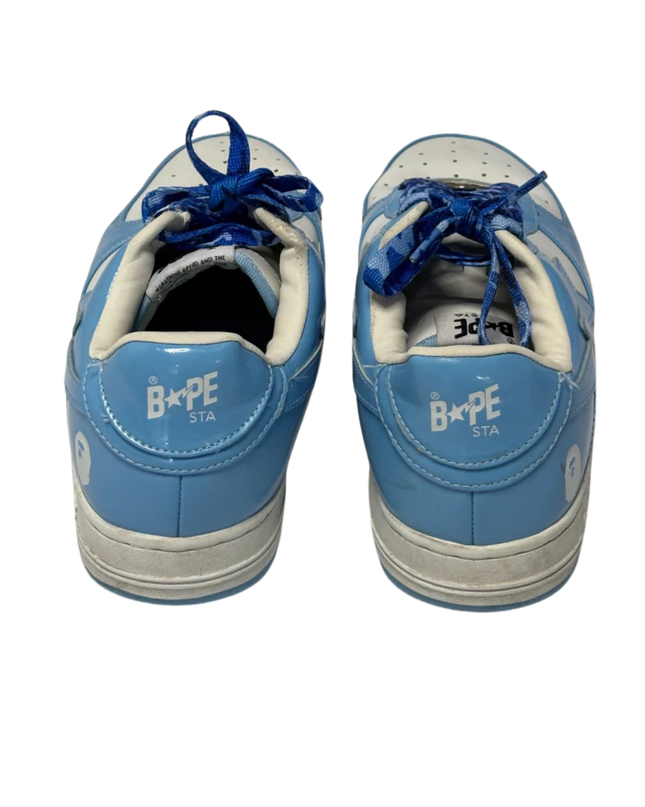 BAPE Blue Patent Leather Bape Sta Low-Top Sneakers