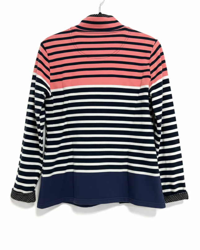 MAINE NEW ENGLAND Multicolor Striped Quarter-Button Sweatshirt