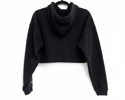 Tommy Jeans Black Cropped Logo Hoodie