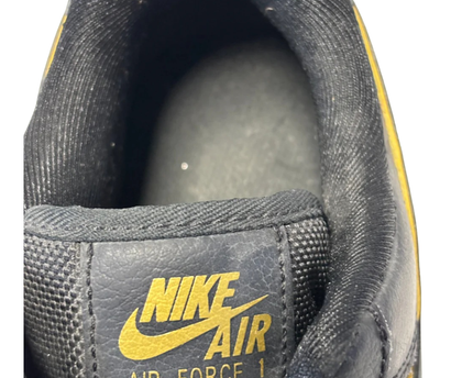 Nike Black and Gold Air Force 1 Low Sneakers
