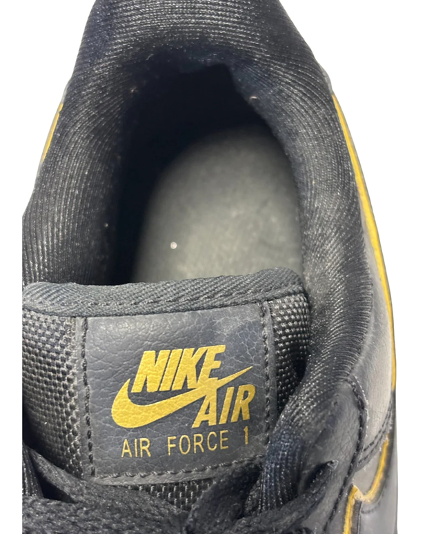 Nike Black and Gold Air Force 1 Low Sneakers