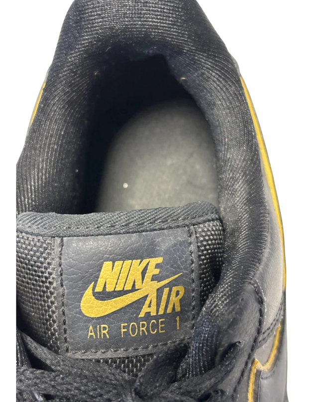 Nike Black and Gold Air Force 1 Low Sneakers