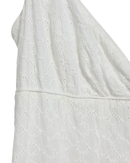 Ralph Lauren White Eyelet Cotton Sleeveless Midi Dress