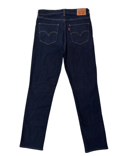 Levi's 724 High-Rise Straight Indigo Blue Denim Jeans - M | Waist: 30"